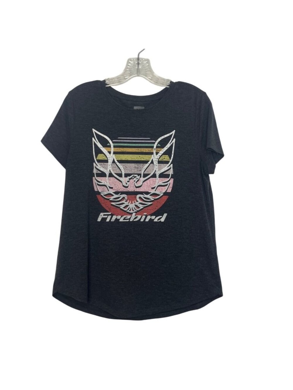 GM Firebird Graphic Tshirt Medium Gray Short Sleeve Womens Auto Car